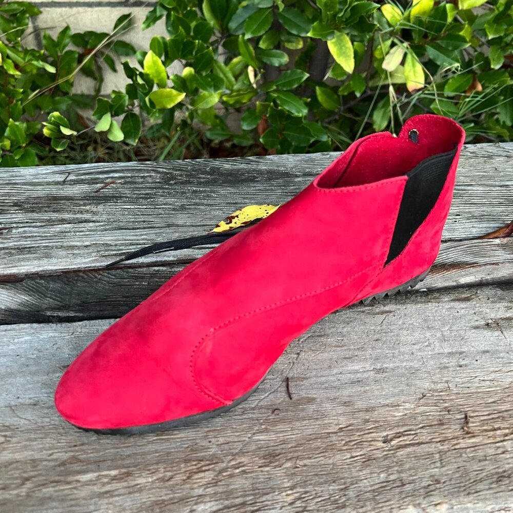 Arche Red Suede Leather Ankle Booties Size 8 - Picture 4 of 6